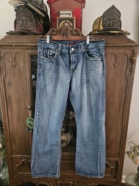 Red Camel Men's Bootcut Jeans in Blue Wash 36x32